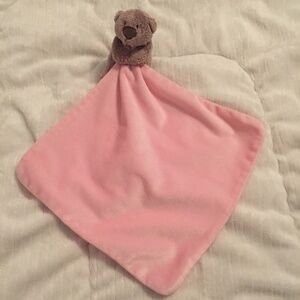 George Bear Pink Brown Baby Plush Security Blanket Lovey